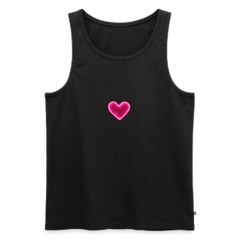 Pink Neon Heart Women T Shirt Party Gift - Men's Premium Organic Tank Top - black - Front - AI Model Male 178 light (178cm)