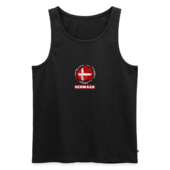 Fussball Dänemark Soccer Denmark Football - Men's Premium Organic Tank Top - black - Front - AI Model Male 178 light (178cm)