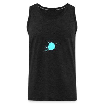 Taches de couleur turquoise - Débardeur bio Premium Homme - charbon - Devant - Alexander (188cm)
