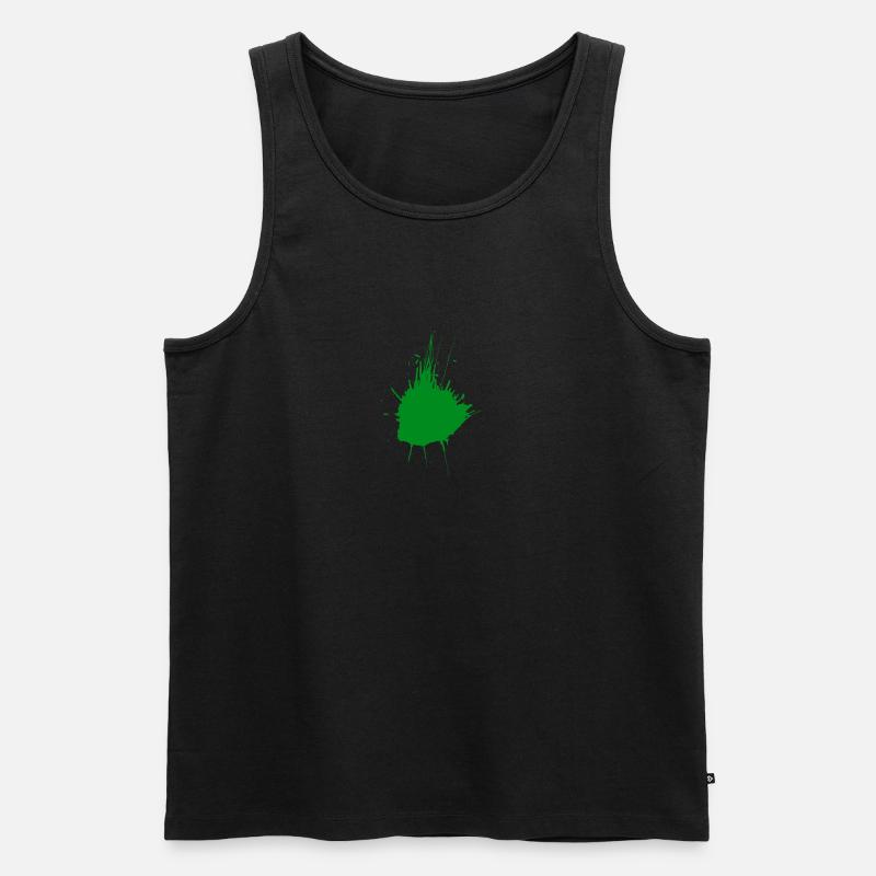 Farbklecks grün - Männer Premium Bio Tank Top - Schwarz