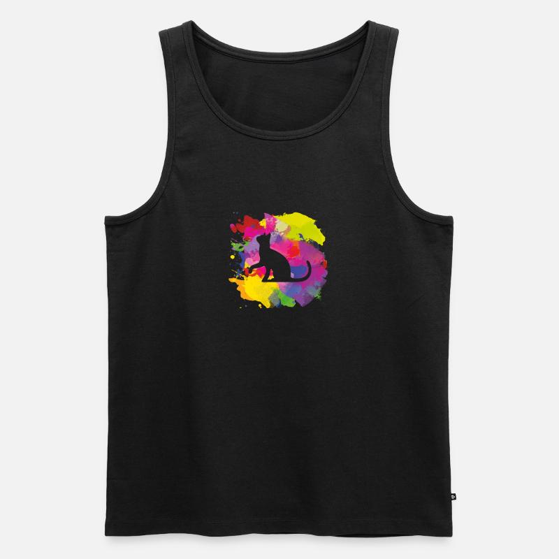 cat - Männer Premium Bio Tank Top - Schwarz