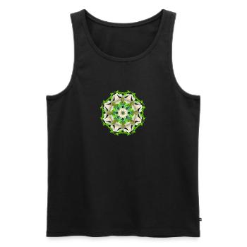 grüne Kuh Mandala - Männer Premium Bio Tank Top - Schwarz - Vorne - AI Model Male 178 light (178cm)