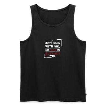 Mein Vater ist Metzger! Geschenkidee Fleischer - Männer Premium Bio Tank Top - Schwarz - Vorne - AI Model Male 178 light (178cm)