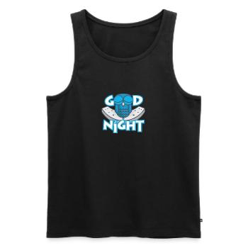 Good night owl close eyes relaxed - Men's Premium Organic Tank Top - black - Front - AI Model Male 178 light (178cm)