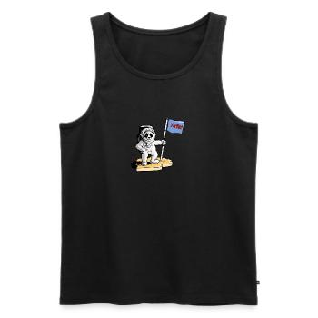 Panda Kosmonaut - Männer Premium Bio Tank Top - Schwarz - Vorne - AI Model Male 178 light (178cm)