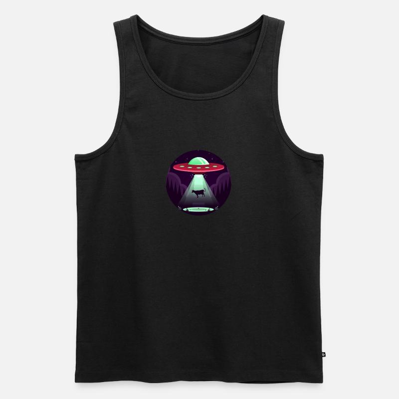 Alien Ufo Kuh - Männer Premium Bio Tank Top - Schwarz