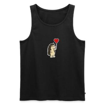 Igel der dich lieb hat - Männer Premium Bio Tank Top - Schwarz - Vorne - Michal (187cm)