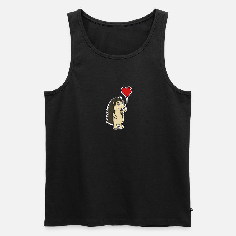 Igel der dich lieb hat - Männer Premium Bio Tank Top - Schwarz