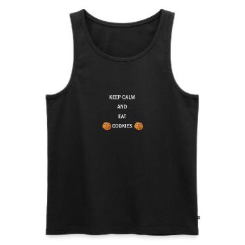 Keep Calm Cookies - Men's Premium Organic Tank Top - black - Front - AI Model Male 178 light (178cm)