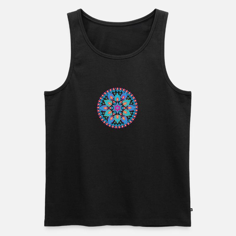 Diwali Mandala - Geschenkidee - Männer Premium Bio Tank Top - Schwarz