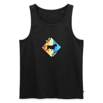 Bull Bull Cow Retro Gift - Men's Premium Organic Tank Top - black - Front - Michal (187cm)