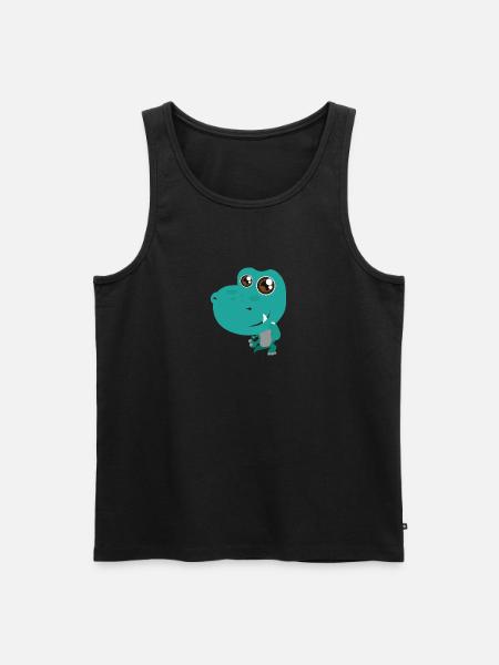 Dinosaur Tyrannosaurus Rex with teeth - Men's Premium Organic Tank Top - black