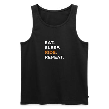 Eat Sleep Ride Repeat cheval Poney Equitation Cadeau - Débardeur bio Premium Homme - noir - Devant - Michal (187cm)