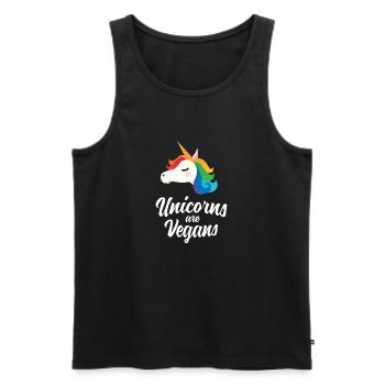 Unicorns Are Vegans, Unicorn, Magical, Vegan - Men's Premium Organic Tank Top - black - Front - Michal (187cm)