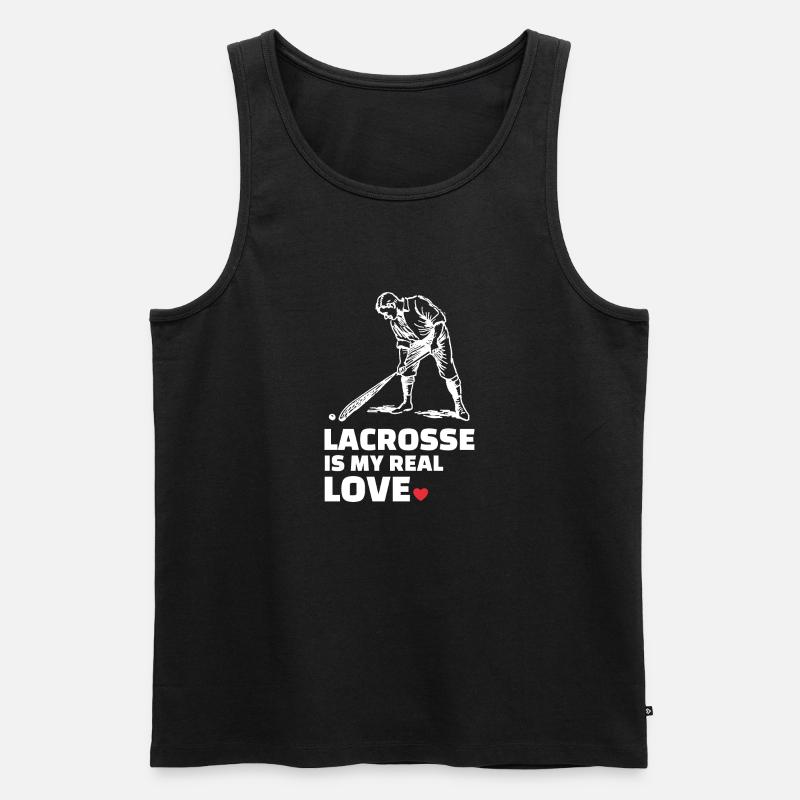 Ich Liebe Lacrosse - Männer Premium Bio Tank Top - Schwarz