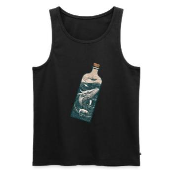 Nautisches Abenteuer Ozean Wellen und Wale - Männer Premium Bio Tank Top - Schwarz - Vorne - Michal (187cm)
