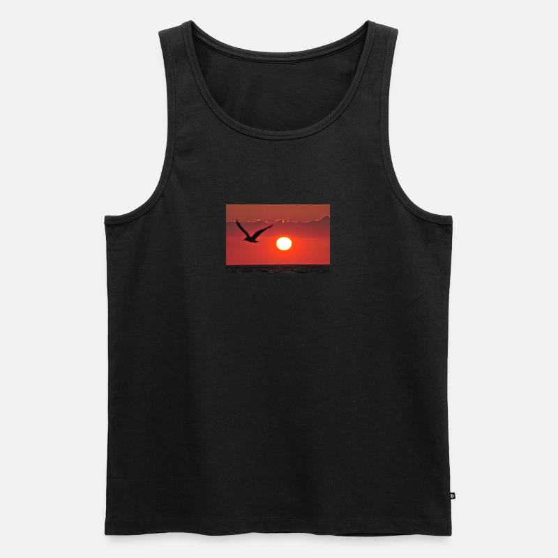 Abendrot mit Möwe - Männer Premium Bio Tank Top - undefined