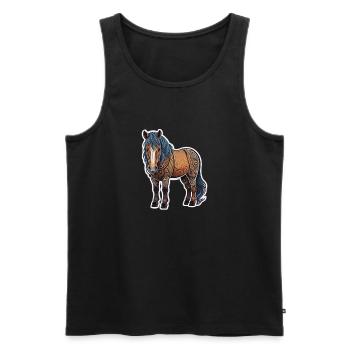 Pferd - Männer Premium Bio Tank Top - Schwarz - Vorne - Michal (187cm)