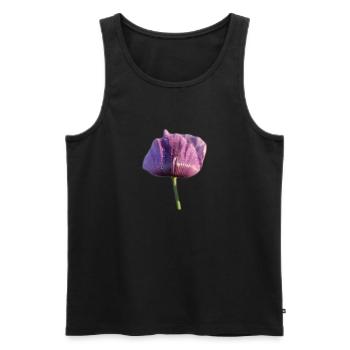 Mohnblume mit Regentropfen - Männer Premium Bio Tank Top - Schwarz - Vorne - Michal (187cm)