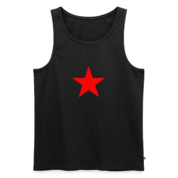Etoile Rouge - Red Star - Débardeur bio Premium Homme - noir - Devant - AI Model Male 178 light (178cm)