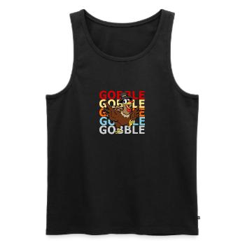 Retro Vintage Style Thanksgiving Truthahn Pute - Männer Premium Bio Tank Top - Schwarz - Vorne - AI Model Male 178 light (178cm)