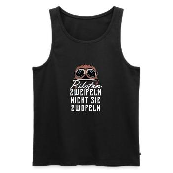 Pilot - Männer Premium Bio Tank Top - Schwarz - Vorne - AI Model Male 178 light (178cm)