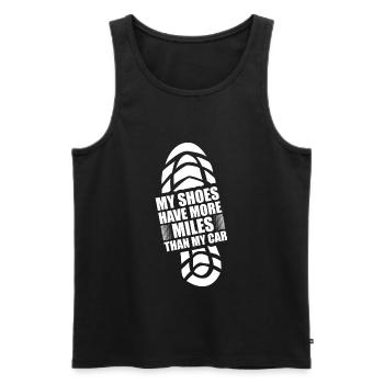 Laufkilometer Training - Marathon - Männer Premium Bio Tank Top - Schwarz - Vorne - Michal (187cm)