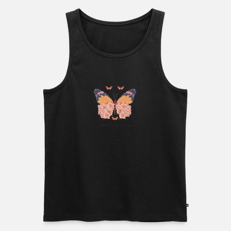 Blüte der Seelen - Männer Premium Bio Tank Top - Schwarz