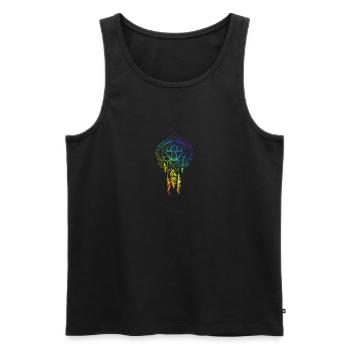 Lotusflower chakra - Men's Premium Organic Tank Top - black - Front - Michal (187cm)