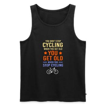 Mountainbike Mountainbiken Mountainbiker - Männer Premium Bio Tank Top - Schwarz - Vorne - Michal (187cm)