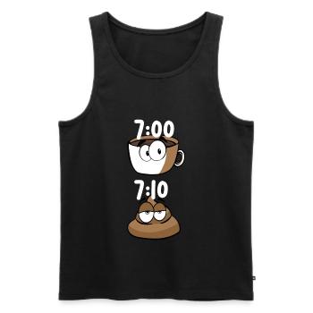 CAFÉ CACA PETIT DÉJEUNER - Débardeur bio Premium Homme - noir - Devant - AI Model Male 178 light (178cm)