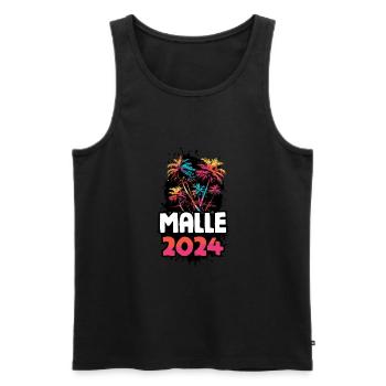 Malle 2024 Voyage de vacances coloré - Débardeur bio Premium Homme - noir - Devant - Michal (187cm)