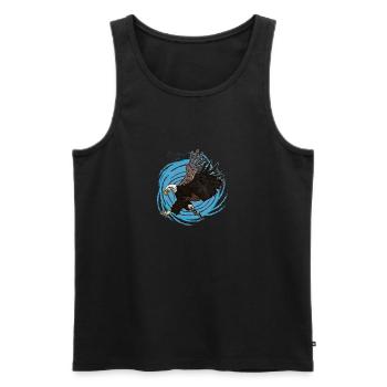 Adler, Eagle, Free - Men's Premium Organic Tank Top - black - Front - Michal (187cm)