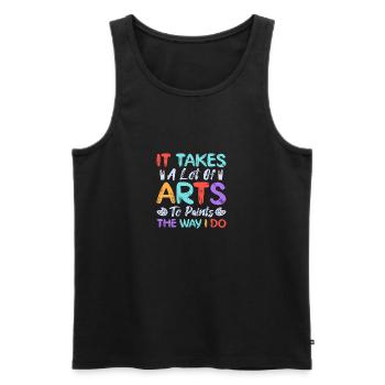 Artist Painter Graphic It Takes Lot Of Arts Gift - Men's Premium Organic Tank Top - black - Front - Michal (187cm)