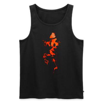 Fire Figurine - Abstract - Men's Premium Organic Tank Top - black - Front - AI Model Male 178 light (178cm)