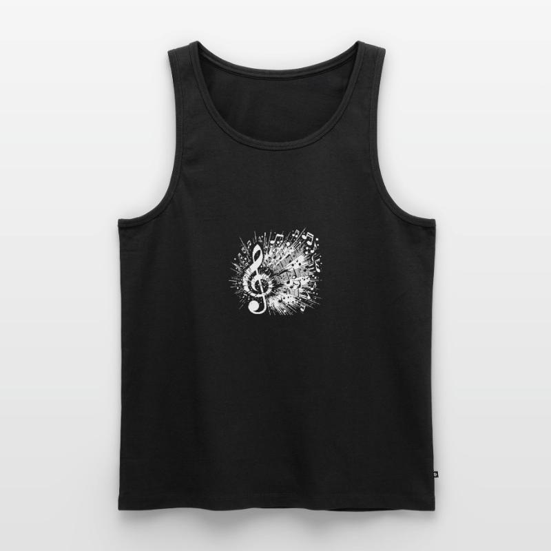 Exploding Music Clef Scale Men's Premium Organic Tank Top