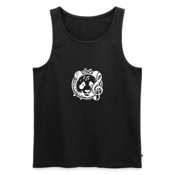 Panda Kopf Musik Noten Tattoo mit Notenschlüssel - Männer Premium Bio Tank Top - Schwarz - Vorne - Michal (187cm)