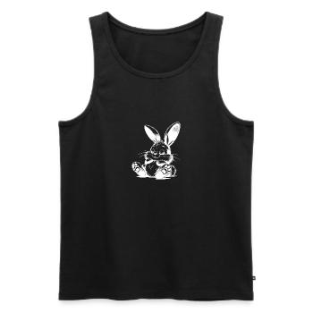 Lapin endormi pour enfants avec de grandes oreilles - Débardeur bio Premium Homme - noir - Devant - Michal (187cm)