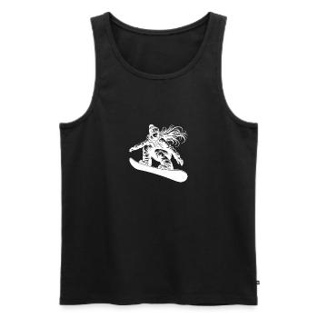 Snowboarderin Cooles Snowboard Design - Männer Premium Bio Tank Top - Schwarz - Vorne - AI Model Male 178 light (178cm)