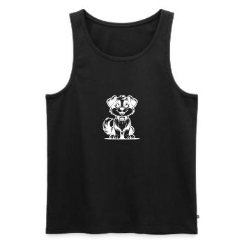 Glücklicher Vierbeiner mit niedlichem Lächeln - Männer Premium Bio Tank Top - Schwarz - Vorne - AI Model Male 178 light (178cm)