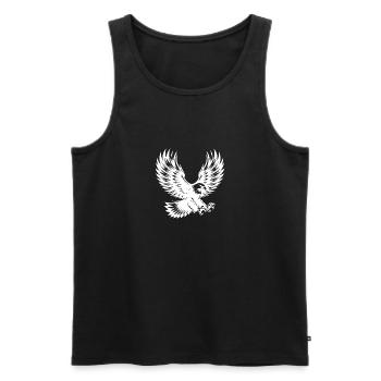 Kraftvoller Adler Vogel mit ausgebreiteten Flügeln - Männer Premium Bio Tank Top - Schwarz - Vorne - AI Model Male 178 light (178cm)
