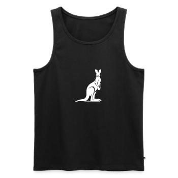 Wild animal silhouette with typical kangaroo pose - Men's Premium Organic Tank Top - black - Front - AI Model Male 178 light (178cm)