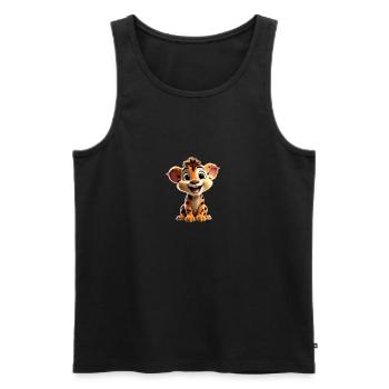Merry Lion Cub - Men's Premium Organic Tank Top - black - Front - AI Model Male 178 light (178cm)