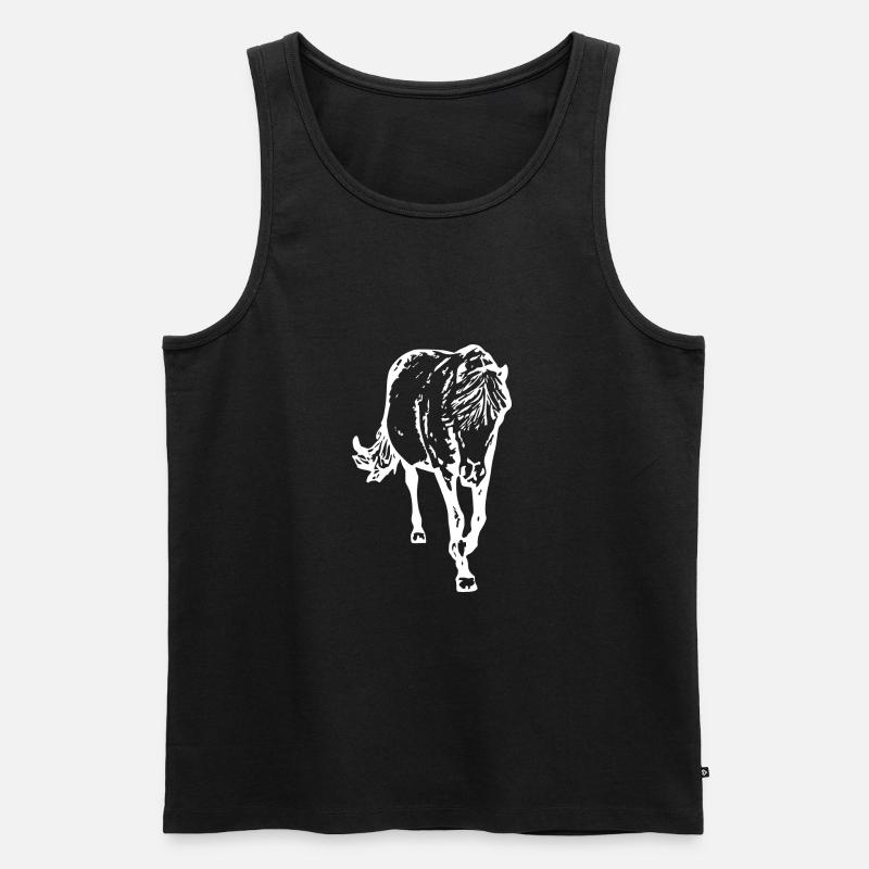 Pferd - Männer Premium Bio Tank Top - Schwarz