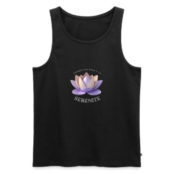 Serenity on the move: inspiring lotus clothing - Men's Premium Organic Tank Top - black - Front - Michal (187cm)