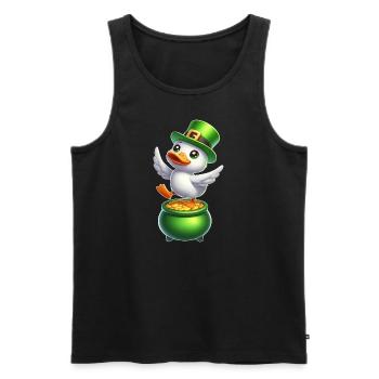 Süße St. Patrick's Day Ente Zylinder Kleeblatt - Männer Premium Bio Tank Top - Schwarz - Vorne - AI Model Male 178 light (178cm)