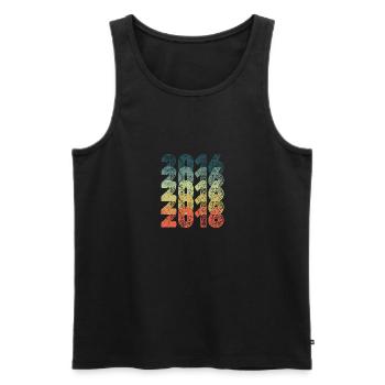 Jahr 2016 - Männer Premium Bio Tank Top - Schwarz - Vorne - AI Model Male 178 light (178cm)