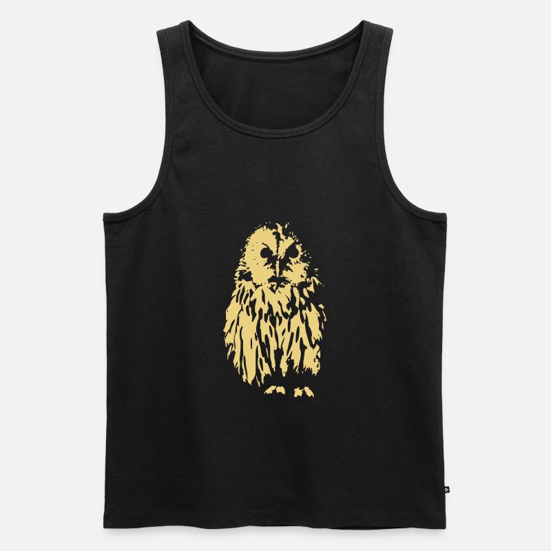 Schneeeule, Vektor - Männer Premium Bio Tank Top - Schwarz