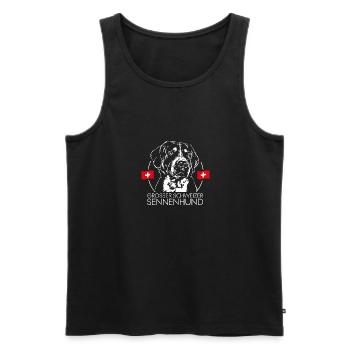 GROSSER SCHWEIZER SENNENHUND Hunde Wilsigns - Men's Premium Organic Tank Top - black - Front - AI Model Male 178 light (178cm)
