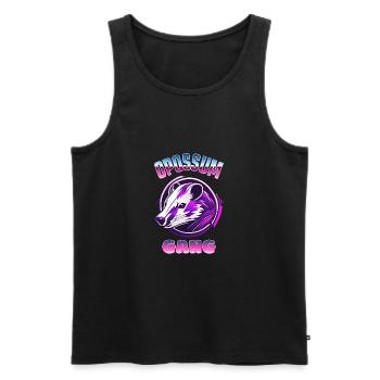 Gang d’opossums - Débardeur bio Premium Homme - noir - Devant - AI Model Male 178 light (178cm)